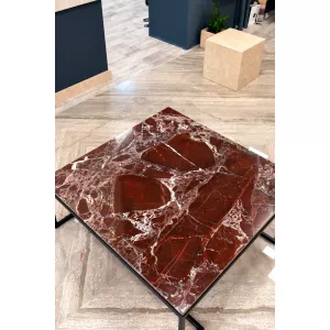 Журнальный столик из мрамора Rosso Levanto
